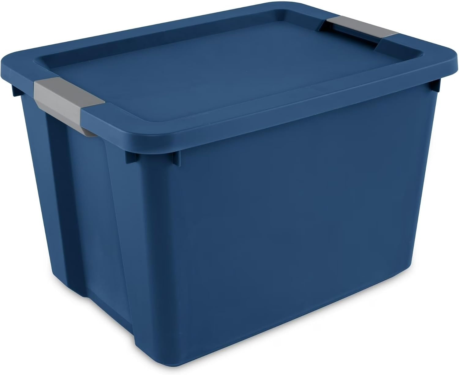 20-gallon large plastic storage box with integrated handle, blue